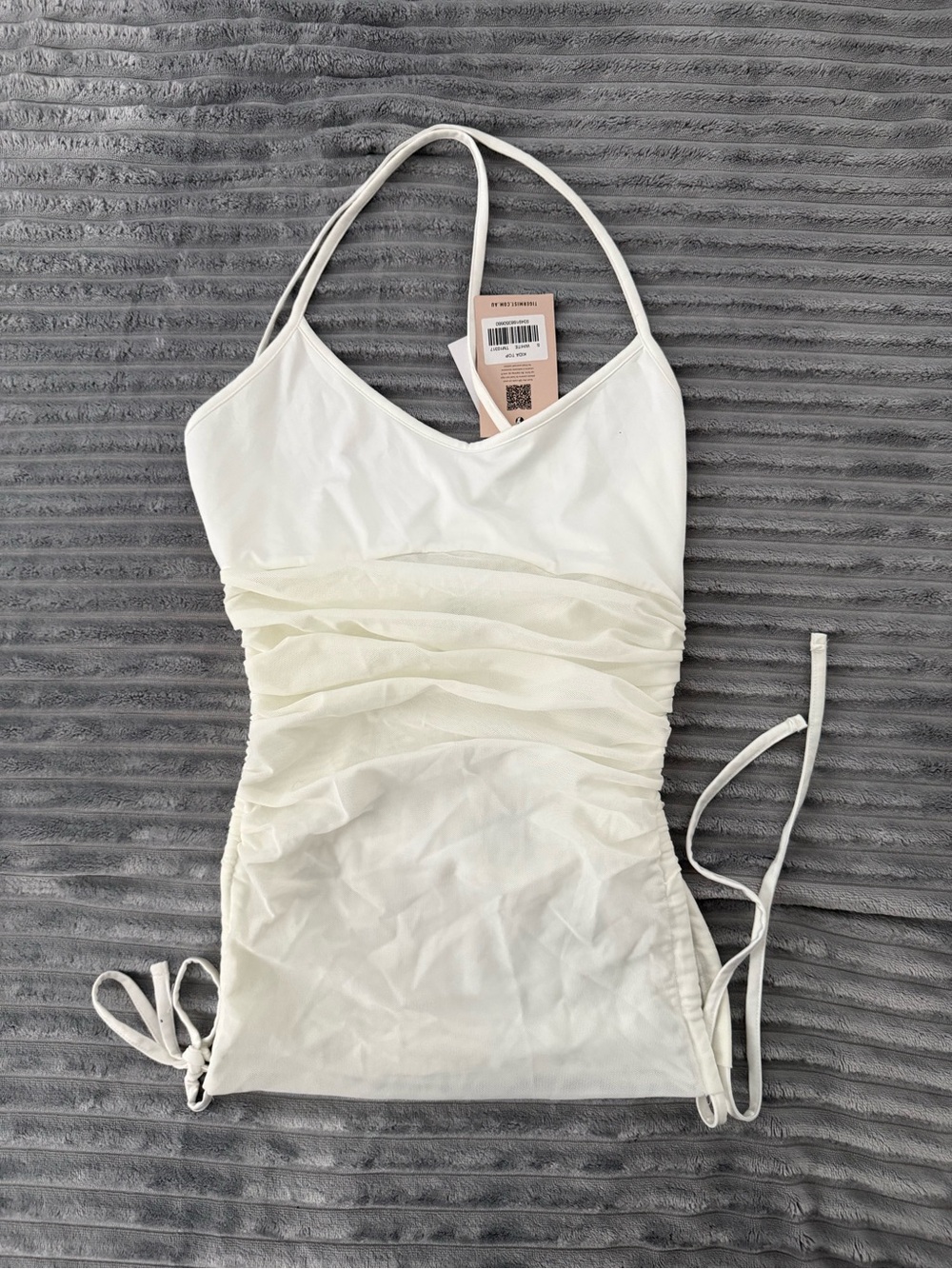 Tiger Mist Cream Ruched Halter Cami